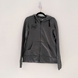Brooks large grey zip up hoodie